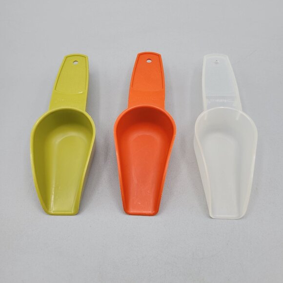 Tupperware Canister Scoops Orange Yellow White Multi-Purpose Kitchen Tool - Picture 2 of 7